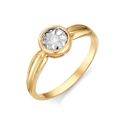 Кольцо, золото, бриллиант, белый, 1-105-254